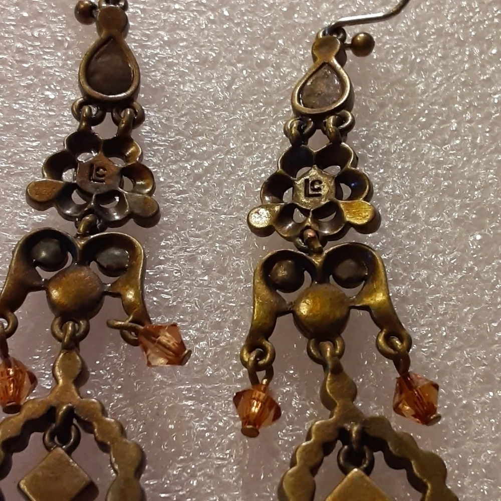 Amber Earrings Stamped LC
